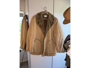 Vintage MacMurray Suede Jacket with Faux Fur Collar - XL